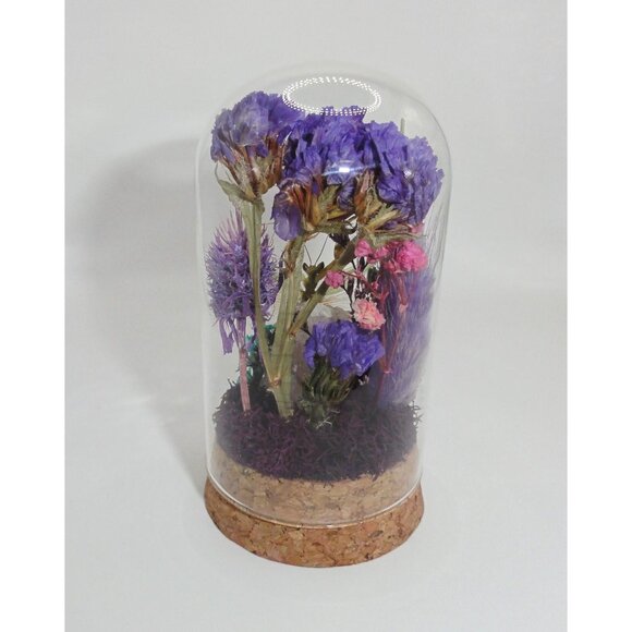 Praying Mantis Crystal & Flowers Oddity Jar insect taxidermy curiosity dome goth - Picture 13 of 15